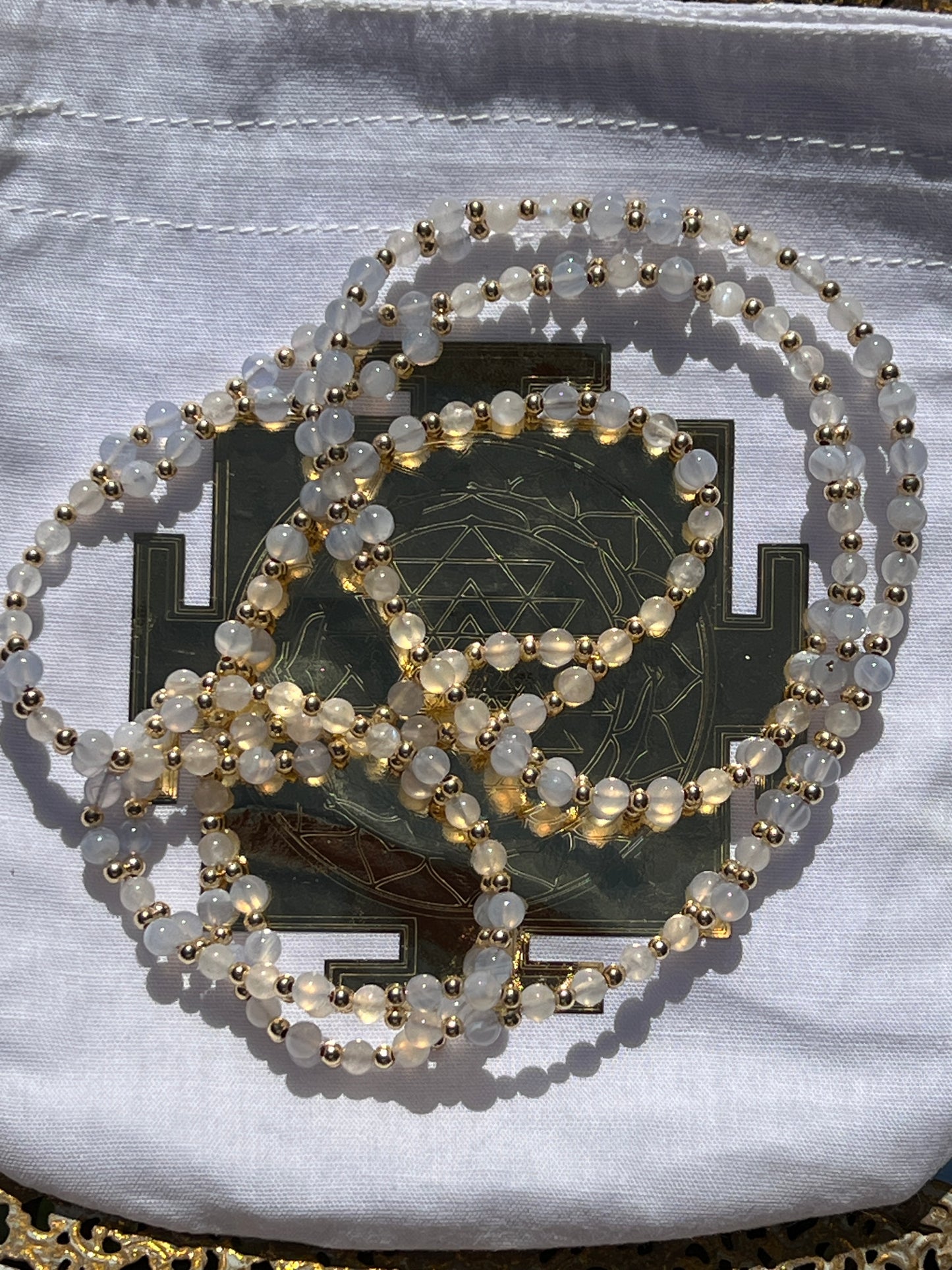 Blue Lace Agate Rainbow Moonstone Illuminated Flow