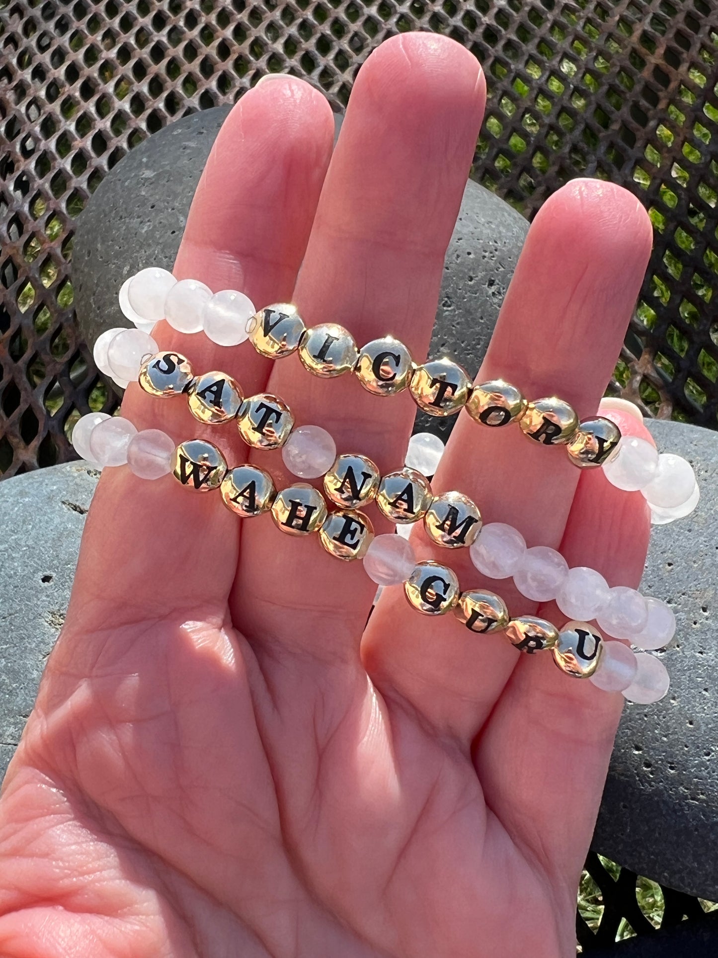 Selenite Mantra Power Stack Bracelet