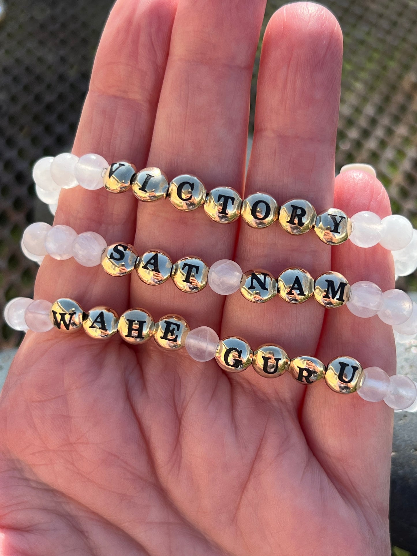 Selenite Mantra Power Stack Bracelet