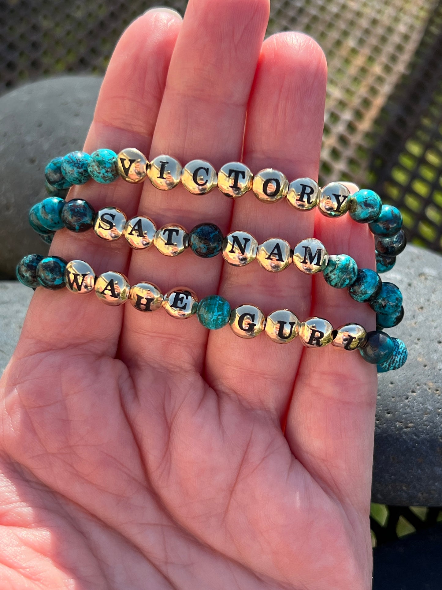 Shattuckite Mantra Power Stack Bracelet
