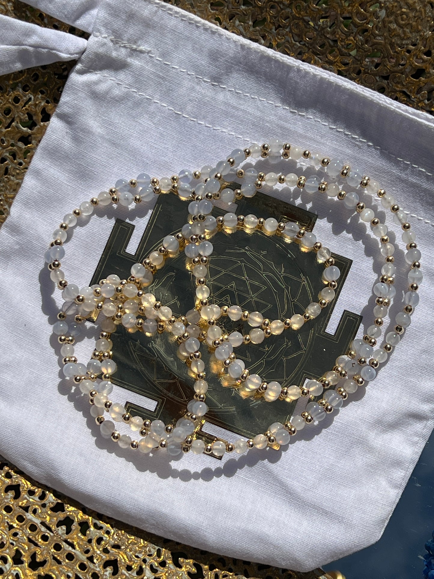 Blue Lace Agate Rainbow Moonstone Illuminated Flow