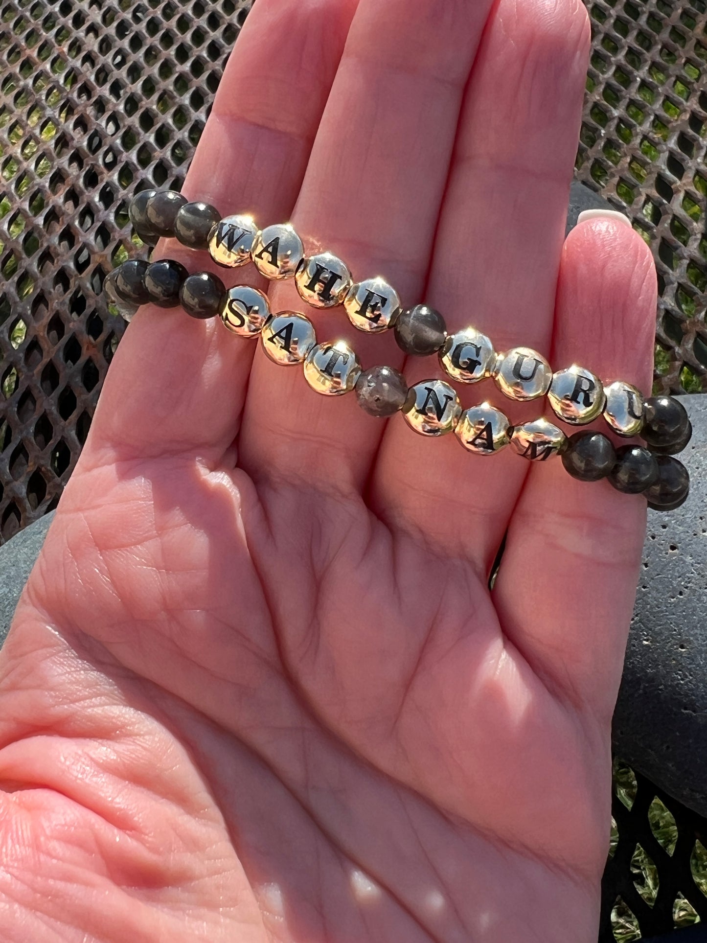 Cats Eye Mantra Power Stack Bracelet