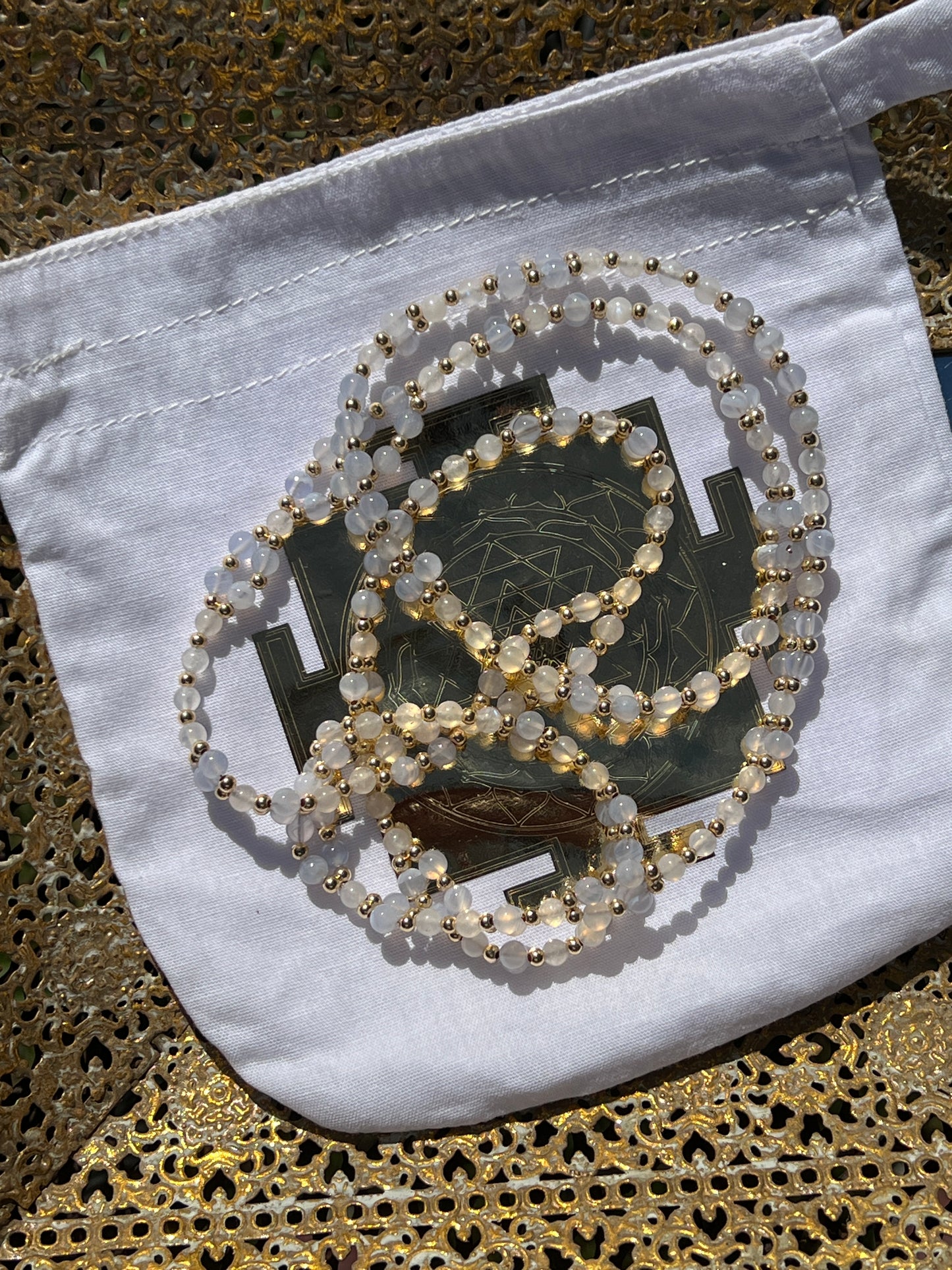 Blue Lace Agate Rainbow Moonstone Illuminated Flow