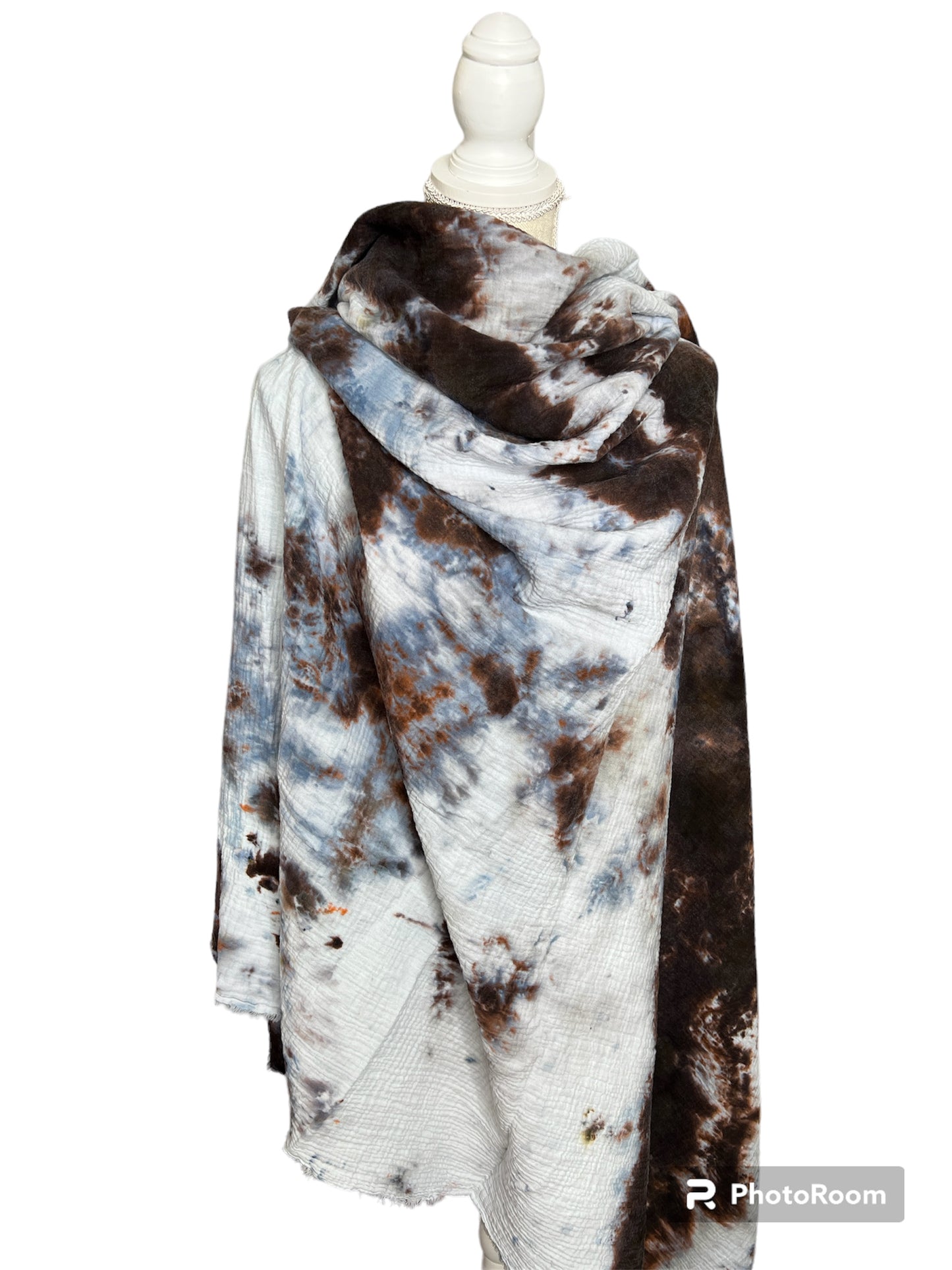 Bleu Umber Shawl-Meditation Blanket