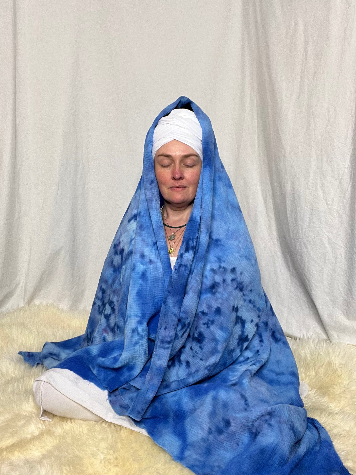 Azure Shawl-Meditation Blanket