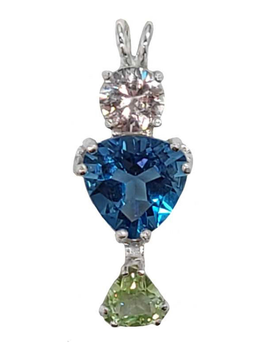 TIBETAN BLUE OBSIDIAN TRILLION CUT, ROUND CUT DANBURITE & COLOMBIAN OBSIDIAN