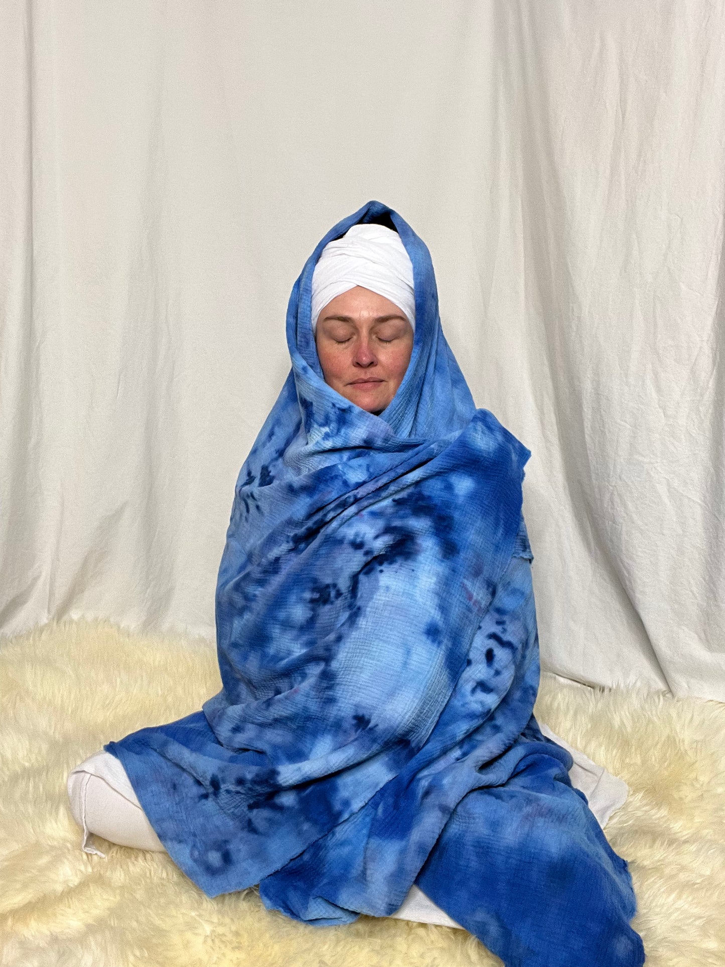 Azure Shawl-Meditation Blanket