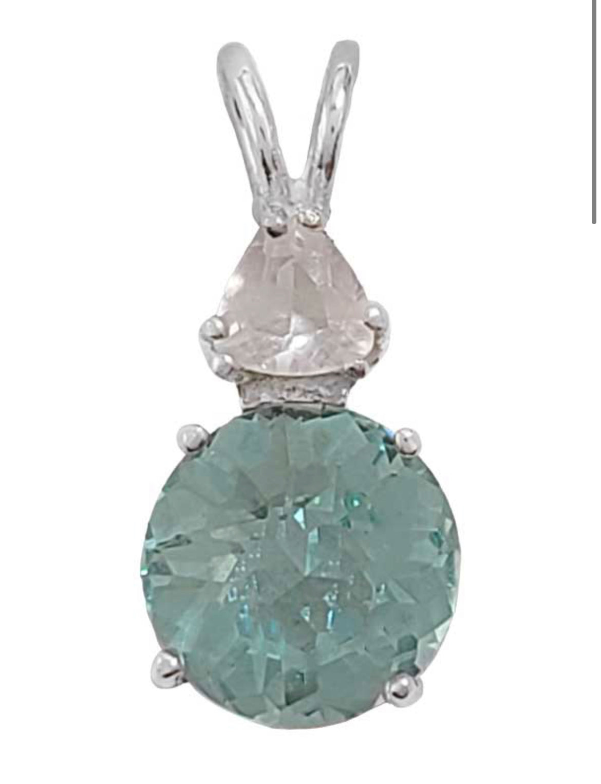 COLOMBIAN OBSIDIAN MINI RADIANT HEART™ WITH TRILLION CUT MORGANITE