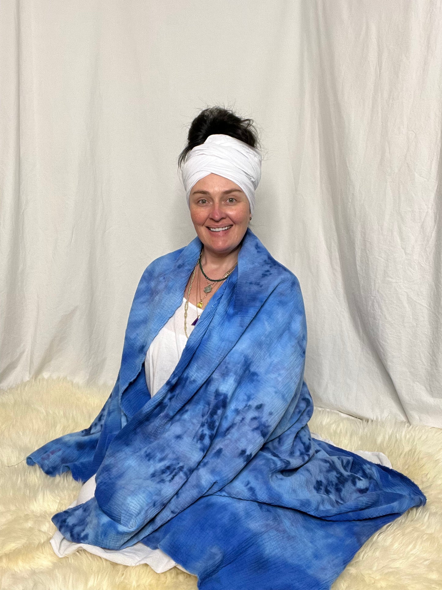 Azure Shawl-Meditation Blanket