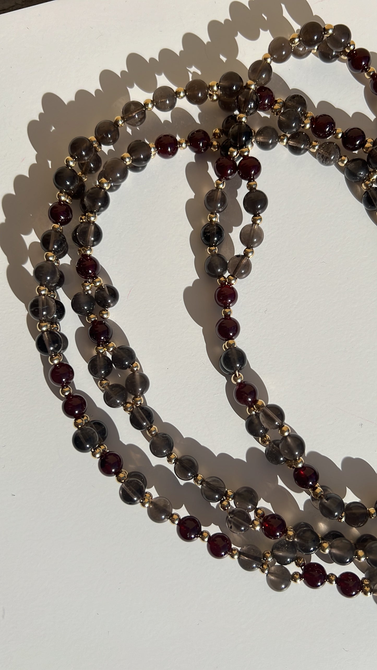 Tantric Necklace Enchant - Tektite and Garnet