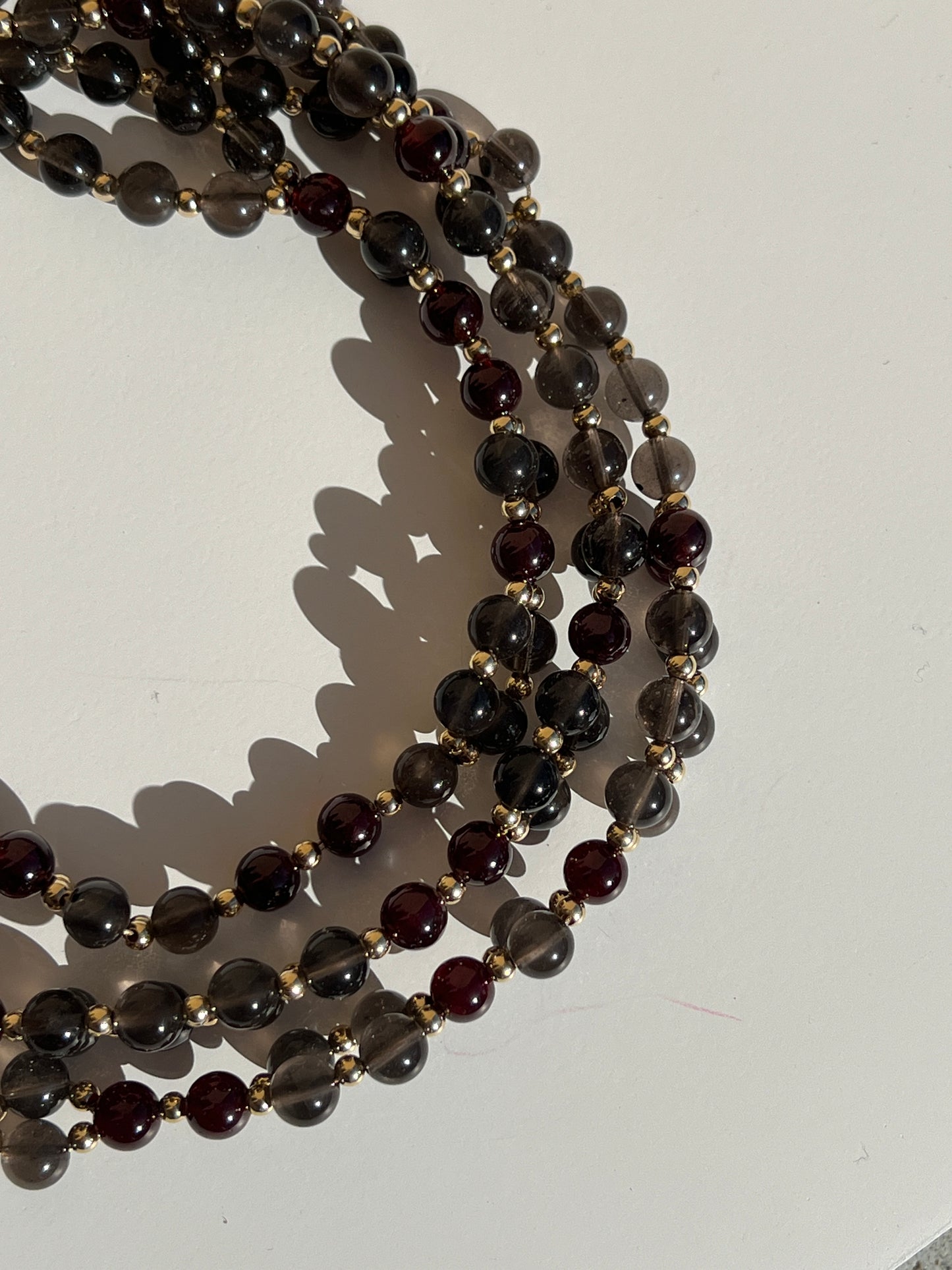 Tantric Necklace Enchant - Tektite and Garnet