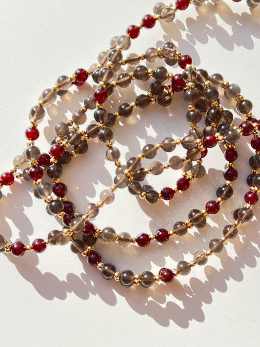 Tantric Necklace Enchant - Tektite and Garnet